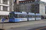 Triebwagen 2128, Linie 16,Bahnhofsplatz, 2.03.2017