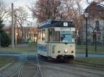 Tw 101 auf der Fahrt zum Hauptbahnhof, am Postring in Naumburg; 16.02.2008