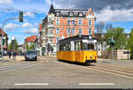 Gothawagen T57, Wagen 40 (ex 43), kutscht anlässlich des Bahnhofsfests durch Nordhausen.