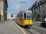 Hier Linie 2 zur Parkallee, diese Straenbahn stand am 6.4.2010 in der Station Rathaus Kommarkt.