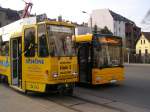 Letzte Tramfahrt am 30.03.2008 zum unteren Bahnhof mit dem Tw 214.