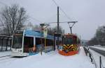 Winterdienst bei der Plauener Straßenbahn am 29.12.14 zu sehen an der Plamag.