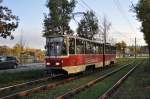 Tatra 001 im Sonderverkehr als Halloween Tram am 30.10.2013 Potsdam Volkspark.