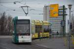 Stadler Vario Bahn  427  ist am 15.12.2014 auf der Linie 93 zur Glienicker Brücke unterwegs.