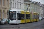 Am 07.02.2015 fährt die Vario Bahn  427  auf der Linie 91 zum Bahnhof Rehbrücke.