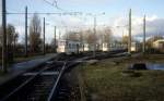 Rostock RSAG: Strassenbahnen in der Abstellanlage in Rostock-Marienehe am 14.