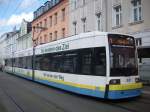 Flexity Classic des Schweriner Nahverkehrs in schwerin am Hauptbahnhof am 08.09.2012