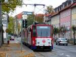 Tatra KT8 22 bei der Endhaltestelle Lustgarten.