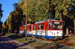 Strausberg Tw 22 an der Lindenpromenade, 03.10.1996.