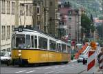 Bergfahrt -    Ein Straßenbahnzug auf der Steilstrecke oberhalb der Haltestelle Eugensplatz.