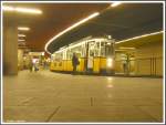 Linie 15 nach Ruhbank mit den GT4-Triebwagen 416 und 414 am 10.11.2007 an der Station Charlottenplatz beim Personalwechsel.