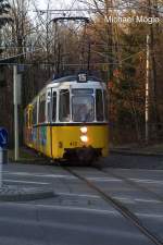 Stuttgart Straenbahn Linie 15 02.2004 vor Wendeschleife Ruhebank