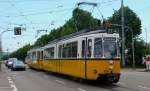 GT4 Prchen 629 und 630 (Typ 31.3d) in der Mercedesstrasse (Bad Cannstatt) auf der Museumslinie 21 am 20.05.2012