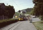 Stuttgart SSB SL 2 (Bw Typ 82.3 + Tw Typ DoT 4) an der Endstelle Obere Ziegelei im Juli 1979.