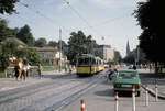 Stuttgart SSB SL 2 (DoT4) Bad Cannstatt, Königsplatz / Kurpark im Juli 1979.