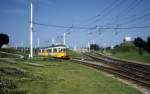 Stuttgart SSB im Juli 1979: Ein Zug der SL 14 (GT4 454 + GT4) nhert sich der Haltestelle  Mineralbder .