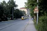 Stuttgart SSB SL 2 (GT4 466) Herderstrasse / Bebelstrasse im Juli 1979.