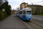 WVV Straßenbahn Würzburg Düwag GTW D8 Wagen 236 am 27.12.23 in Würzburg