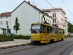 Tatra KT4D(Wagen939) Linie3 nach Neuplanitz am 28.06.2014 auf der Äusseren Schneeberger Strasse.