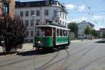 Am 25.07.2015 war wieder einmal der historische Triebwagen Nr.7 Baujahr 1912 der Nahverkehrsfreunde Zwickau auf Sonderfahrt.Hier am Neumarkt.
