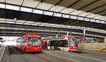 Hbf Chemnitz__Vario-Bahn 6NGT-LDZ [ABB Henschel/Adtranz] Nr.412 und City-Link 1 (Stadler)    Diesel/=750V Nr.433 auf Linie C14 nach Thalheim im Chemnitzer Hbf.__07-03-2024