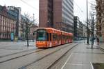 VGF Bombardier Flexity Classic S-Wagen 262 am 30.01.21 in Frankfurt am Main Willy Brandt Platz