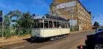 Zu sehen gab es auch im  Historischen Straßenbahnhof Leipzig  den  Pullmann - Triebwagen  [Restaurierung 1992-1995, 1972 Umbau in Typ 22s, 1968 Umbau in Typ 22c, 1942 Umbau in Typ 22b]