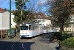 RNV Düwag Hängerzug 1017+1057 am 01.03.20 in Bad Dürkheim bei einer Sonderfahrt