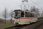 CKD Tatra Wagen T6A2(704)als Sonderfahrt von Rostock Neuen Friedhof nach Rostock-Hafenalle kurz vor der Endhaltestelle.01.12.2018