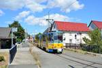 KT4D Tw 309 überquert in Gotha Sundhausen den Sülzengraben.