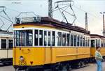 Historische Straßenbahn im Betriebshof Berlin Marzahn am 09.10.1994.