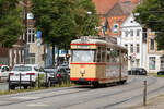 Triebwagen 917 der Freunde der Bremer Straßenbahn e.V. Domsheide - 6.8.23 25 Jahre Linienverlängerungen der Äste zum Flughafen und zur Universität