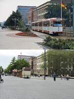 Spurensuche bei der Duisburger Straßenbahn: In den 1970er Jahren wurde die Königstraße in eine Fußgängerzone umgestaltet, die bis zum 11.07.1992 auch von der Straßenbahn