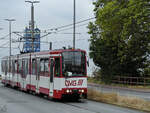 Diesen Straßenbahnwagen DÜWAG GT10NC  1003  der DVG konnte ich Ende August 2022 in Duisburg ablichten.