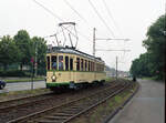 Am 21.06.1992 konnte ich den Harkort Salonwagen nr 177 der DVG auf Sonderfahrt von Dinslaken Bf nach Duisburg, nahe Haltestelle Fasanenstrasse in Duisburg-Walsum, aufnehmen.