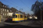 Essen Tw 1752 in der Borbecker Straße, 01.02.1996.
