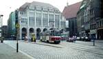 Straßenbahn Görlitz, Niederschlesien__Kaufhaus Görlitz am Demianiplatz, einst 'Karstadt', dann 'Centrum', dannn wieder 'Karstadt', seit etwa 2009 eine wechselvolle Geschichte mit