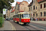 50 Jahre Tatrawagen in Halle (Saale)  Anlässlich ihrer 50-jährigen Betriebszugehörigkeit im halleschen Straßenbahnnetz verkehren alle vorhandenen Tatrawagen und deren Umbauten der