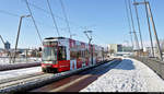 Wegen der großen Mengen an Schnee und Eis ist auch der ÖPNV in Halle (Saale) seit dem 7.2.