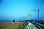 END Straßenbahn Esslingen-Nellingen-Denkendorf__Solo-Tw oberhalb Körschtal bei Scharnhausen nahe Haltestelle 'Hagenäcker'.__05-04-1971