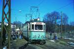 END Straßenbahn Esslingen-Nellingen-Denkendorf__Die aber auch nach Scharnhausen und Neuhausen fuhr.__Tw 3 in der Haltestelle Scharnhausen. Abschieds-Sonderfahrt der Verkehrsfreunde Stuttgart.__24-02-1978