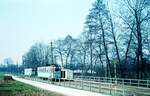 END Straßenbahn Esslingen-Nellingen-Denkendorf__Die aber auch nach Scharnhausen und Neuhausen fuhr.__Begegnung zweier Tw in der Haltestelle 'Krähenbach'.__05-04-1971