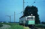 END Straßenbahn Esslingen-Nellingen-Denkendorf__Die aber auch nach Scharnhausen und Neuhausen fuhr.__Tw 6 nach Neuhausen zwischen Nellingen und Haltestelle 'Krähenbach'.__06-1976