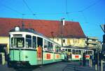 END Straßenbahn Esslingen-Nellingen-Denkendorf__Die aber auch nach Scharnhausen und Neuhausen fuhr.__Die Endstationen Denkendorf und Neuhausen hatten bis zum Schluß keine Wendeschleifen,