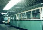 END Straßenbahn Esslingen-Nellingen-Denkendorf__Die aber auch nach Scharnhausen und Neuhausen fuhr.__Neubau-und Alt-Tw in der Wagenhalle.