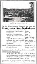 END Straßenbahn Esslingen-Nellingen-Denkendorf__Die aber auch nach Scharnhausen und Neuhausen fuhr.__Werbung der SSB für ihre Aussichtslinien, auch für die  Höhenbahn  ihrer