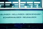 END Straßenbahn Esslingen-Nellingen-Denkendorf__Die aber auch nach Scharnhausen und Neuhausen fuhr.__So sah die Original-Beschriftung der Fahrzeuge seit 1929 aus (hier noch auf einem der Bw