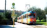 Tw der Linie 611 in der Endschleife 'Gabelpunkt' nach Langerfeld Dieselstr.__06-1984
