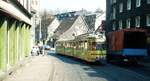 Tw 3808 [DUEWAG GT8 1953/55 (1963 mit Mittelteil verlängert);ab 1987> Graz] auf Linie 611 nach 'Gabelpunkt' in der Langerfelder/Schwelmer Str.__06-1984