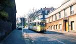 Tw 3830 der Linie 608 auf der Fahrt nach nach Langerfeld Dieselstr.__06-1984